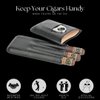 Mantello Cigars Leather Cigar Case - Gifts for Men- Cedar Wood Lined Cigar Holder with Stainless Steel Cutter