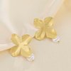 YienDoo Boho Big Flower Drop Earrings Vintage Gold Floral Petal Dangle Earrings Statement French Flower Pearl Drop Earrings Studs Wedding Bridesmaid Earrings Jewelry for Women