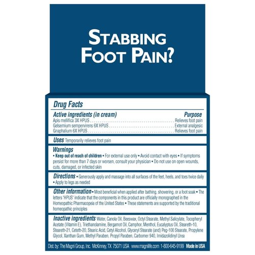 Magni Life DB Pain Relieving Foot Cream, 4 Ounce Each (2)