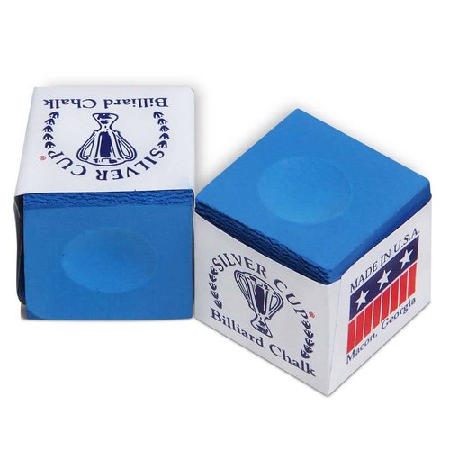SILVER CUP Billiard CHALK - ONE DOZEN (Electric Blue)