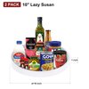 Pretireno Lazy Susan Turntable 2 Pack, Non-Skid Lazy Susan Organizer 10 Inch for Cabinet, Pantry, Kitchen, Countertop, Vanity Display Stand White/Gray