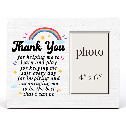 Zauly Thank You Gift for Teacher Wood Picture Frame, Teacher Appreciation Gifts Picture Frames, 4 x 6 Inch Photo