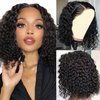 Sungirl Bob Wig Human Hair 13x4 Deep Wave Curly Lace Front Wigs Human Hair For Women Short Bob Human Hair Wig Pre Plucked with Baby Hair Glueless Hair Curly Wigs Nature Hairline 180% Density 10 Inch