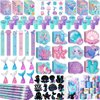 BenLouis 120Pcs Mermaid Party Favors Little Mermaid Pencils Stickers School Stationery Bulk for Kids Mermaid Birthday Decor Baby Shower Candy Goodie Bag Stuffer Classroom Rewards Pinata Supplies