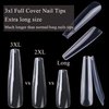 AddFavor 600pcs 3XL Clear Nail Tips Coffin Full Cover Ballerina Shape Extra Long Acrylic Fake Nails Professional False Nail Tip for Salons & Home DIY, 12 Sizes