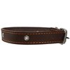 Genuine Leather Studded Dog Collar, Brown, 1" Wide. Fits 13"-17.5" Neck Size