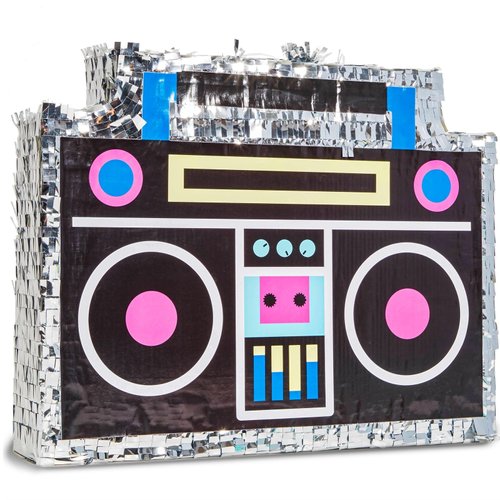 BLUE PANDA Boombox Pinata - 80s and 90s Theme Party Decorations, Hip Hop, Retro Birthday Supplies...