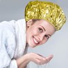 12 Pieces Deep Conditioning Caps Aluminum Foil Reusable Hair Processing Caps Hair Coloring Shower Caps for Home Salon Use (Golden, Silvery, 12 Inch)