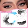 Fox Eye Lashes Fluffy Lashes Natural Eyelash Cat Eye Lashes D Curl Fake Eyelashes Pack 5 Pairs(18MM,3D Effect)