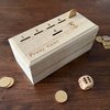 Penny Game - Fun Board Game Works with Coines, Get Rid of Coins to Win, Penny Game Wood Box for 2+ Players, Simple + Strategic Dice Games