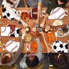 Lonfliness 96 Pcs Sports Birthday Party Decoration Sport Disposable Paper Plates Napkins Basketball Football Baseball Dessert Cake Tableware Supplies Rugby Theme Activities Game Party Dinnerware Favor