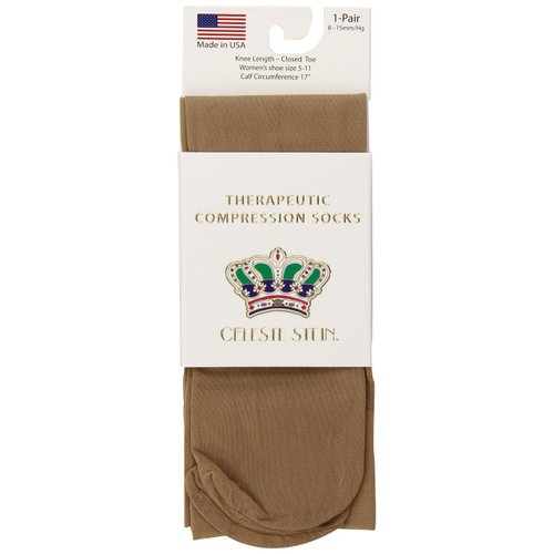 Celeste Stein Therapeutic Compression Socks, Nude, 8-15 mmhg, 1-Pair