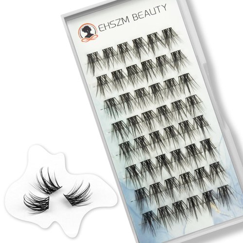 12mm D Curl Short Lash Clusters With Spikes,Individual lash Extensions,Lightweight, Easy to Apply,EHSZM BEAUTY(Common)…