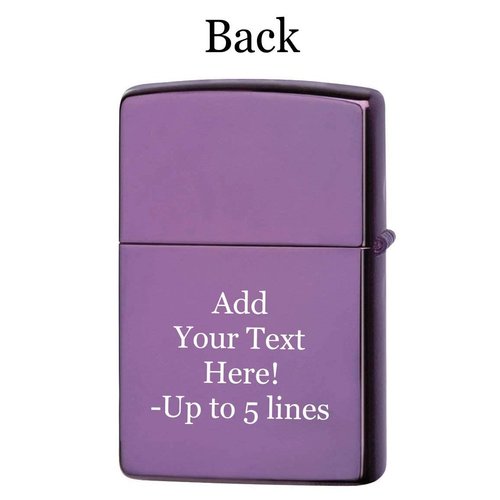 Zippo Lighter - Personalized Custom Message Engrave on Classic with Zippo Logo Windproof Lighter (Abyss 24747ZL)
