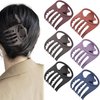 6 Pcs Flat Alligator Hair Claw Clips, 2.95 Inch French Curved Hair Clips Matte Volume Strong Hold Banana Barrettes Hair Clamps Jaw Clips for Women