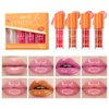 URQT 4 PCS Hydrating Tinted Lip Oil, Colorless Translucent Shiny Pearl Texture Lip Glow Oil, Nourishing & Non-sticky Long Lasting High Shine Lip Plumping Glass Finish Liquid Lip Gloss (Set A)