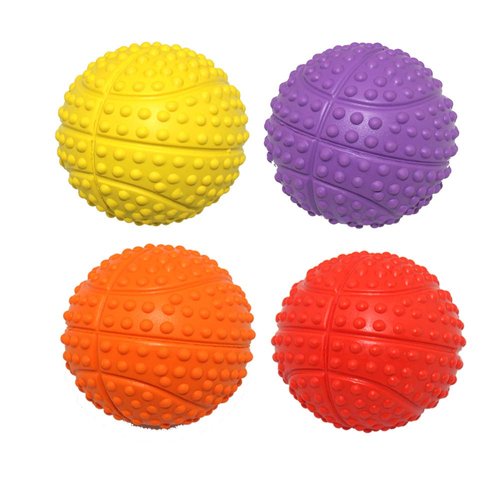 Kei Tomlison Dog Squeaky Toys, Non-Toxic Rubber Dog Play Balls Interactive and Training Dog Chew Toy for Puppy Small Medium Pet Dogs (5.5cm/2.16in Pack of 4)