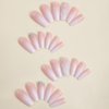 Maigitur 24Pcs Long Press on Nails Coffin Fake Nails Diamond False Nails Nude Pink Gradient Glue on Nails Colorful Rhinestone Stick on Nails Artificial Acrylic Nails for Women Girls Manicure