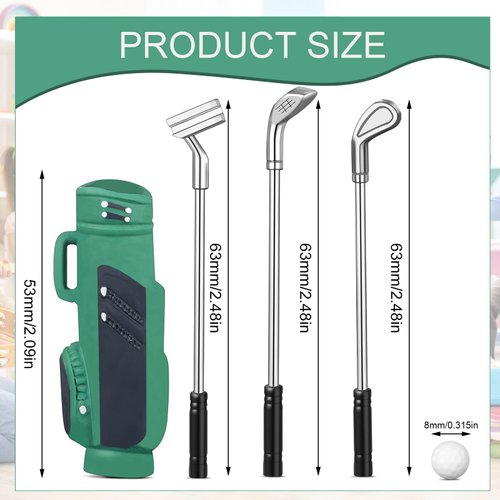 3 Sets Miniature Dollhouse Accessories Sports Miniature Golf Clubs Mini Golf Club Model Toys for 1:12 Scale Dollhouse Decorations, Red Blue Green