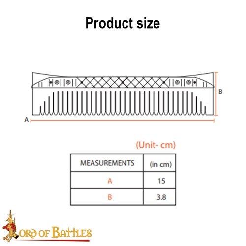 Lord of Battles Medieval Handcrafted Genuine Horn Comb Natural Horn Comb Genuine Horn Comb 100% Handmade Hair Comb Premium Quality Anti-Static (Genuine Bone)