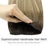 HOTBANANA Wire Hair Extensions, 12 inch 70g Walnut Brown to Ash Brown and Bleach Blonde Fish Line Hair Extensions Real Human Hair Straight Invisible Wire Hair Extensions Remy Hair Extensions