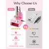Subay Nail Drill Machine Electric File, Portable for Acrylic Gel Dip Powder Nails, Nail Drill Kit for Manicure Pedicure, Nail Set with Everything, Purple Pink