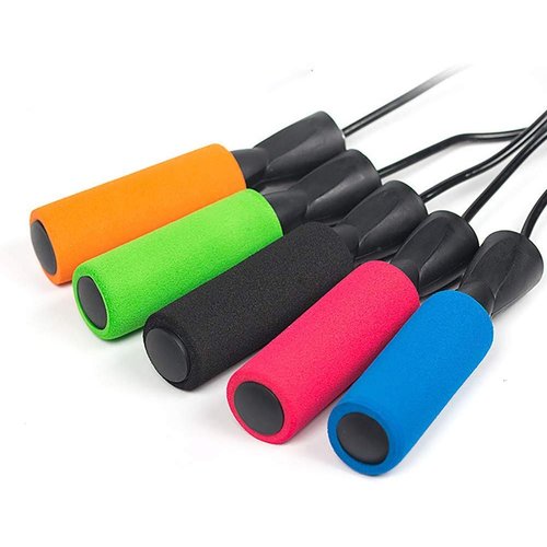 Emoly Adjustable Jump Rope with Carrying Pouch - Cardio Jumping Rope for Men, Women, and Children of All Heights and Skill Levels （Blue）