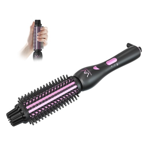 VAV Curling Iron Brush Ceramic Hair Curling Wand Tourmaline lonic Instant Heat 3 in 1 Styling Brush Anti-Scald Comb 1 Inch