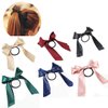 6 PCS Women Lady Satin Ribbon Bow Hair Rope Head Wrap Headbands Elastics Hair Tie Ponytail Holders Hair Accessories Headdress