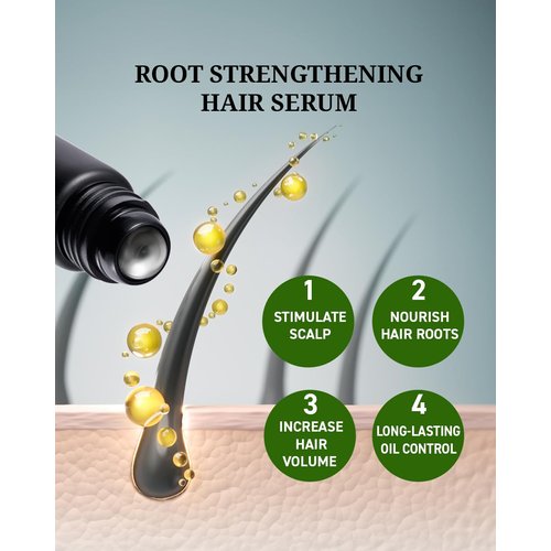 Dr's Formula Hair Root Strengthen Serum Scalp Care Essential Massage Roller Ball Nourishing Volume and Thicken Natural Ingredients Daily Use 0.67 fl oz(Pack of 2)
