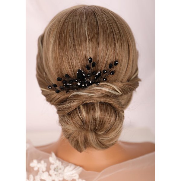 Kercisbeauty Gothic Small Cute Handmade Black Hair Pins Wedding Women Girls Prom Party Hair Jewelry Hair Styling Accessories