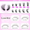 wiwoseo Fluffy Long Lash Clusters Eyelash Clusters Fluffy Cluster Eyelash Extensions 200D Thick Volume Lashes Clusters 16-24MM Super Long Individual Lashes Fluffy Mink Eyelashes Cluster Lashes