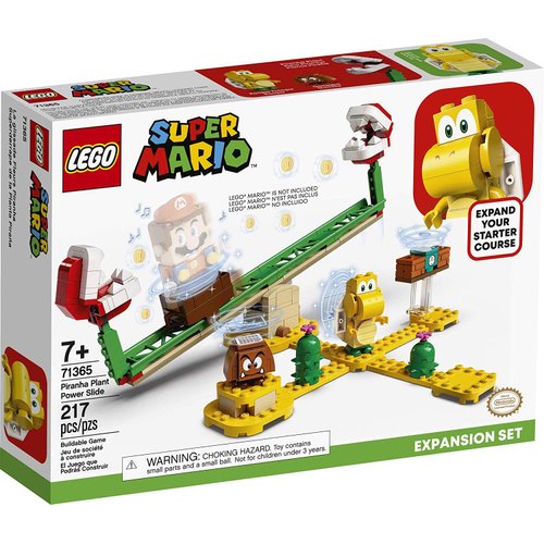 LEGO Super Mario Piranha Plant Power Slide Expansion Set 71365; Building Kit for Kids to Combine with The Super Mario Adventures with Mario Starter Course (71360) Playset (217 Pieces)