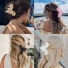 Canitor Flower Claw Clips for Women Flower Hair Clips for Thick Thin Hair Cute Hair Clips Hawaiian Plumeria Flower Clip Summer Beach Hair Accessories Teen Girl Gifts Trendy Stuff