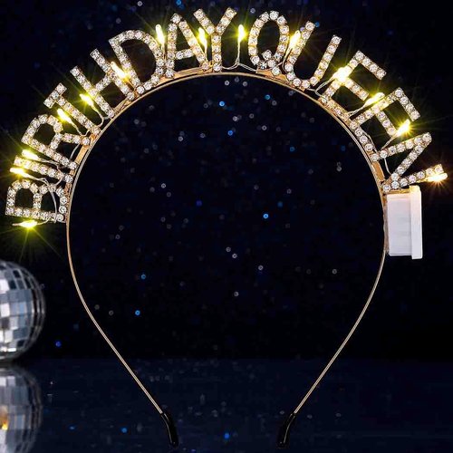 DRESBE Light Up Birthday Headband LED Rhinestone Birthday Queen Headbands Birthday Party Favors H...