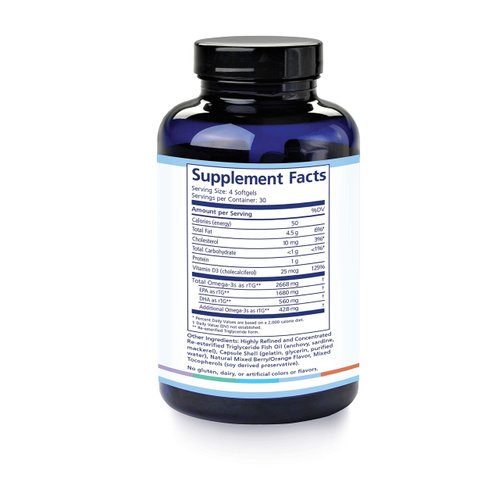 PRN De Dry Eye Omega 3 Fish Oil –Support for Eye Dryness - 2240mg EPA & DHA Supplement in Natural Triglyceride Formula – Original Formula for Healthy Eye Care-4 Serving per Day, 1 Month Supply