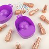 Framendino, 2 Pack Purple Nail Art Tips Hand Soak Bowl Tray Manicure Spa Bowls for Salon Home