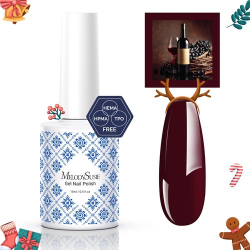 MelodySusie Fleurwee Plant-based UV Gel Nail Polish Christmas Gel Polish Gift for Women Bordeaux ...