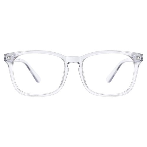 TIJN Blue Light Blocking Glasses for Women Men Clear Frame Square Nerd Eyeglasses Anti Blue Ray Computer Screen Glasses