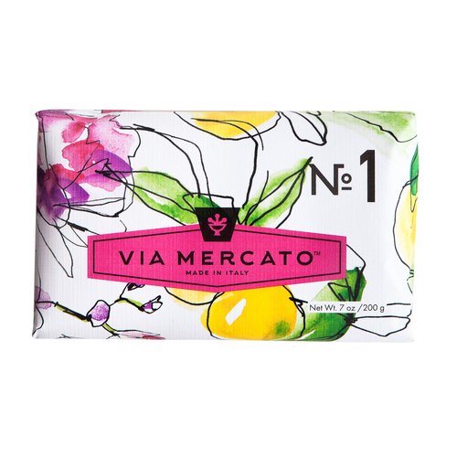 Via Mercato Italian Soap Bar (200 g), No. 1 - Bergamot, Patchouli & Rosewood