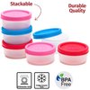 Condiment Containers with Lids- 6 pk. 1.3 oz.Salad Dressing to go Small Food Storage Containers- Sauce Cups Leak proof Reusable Plastic BPA free for Lunch Box Picnic Travel