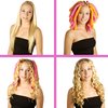 50pcs Heatless Spiral Hair Curlers for Long Hair - 22Inch with 6pcs Styling Hooks for Women (pink-orange)