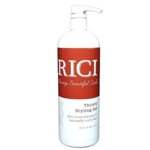 RICI Thirsty Styling Gel for Curly Hair | Naturally Formulated to Prevent Frizz for All Types of Curly Hair | Patented Formula Made in the USA (32 oz)