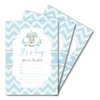 Product Hut 'It's a Boy' Elephant Baby Shower Invitations - Blue Chevron-Themed Invite Cards, Pack of 25 with Envelopes