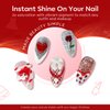 modelones Red Gel Nail Polish Set 6 Colors, White Glitter Sparkle Bright Burgundy Dark Rose Champagne Silver Candy Cane Nail Gel Kit Soak Off Christmas Nail Art Gel Design Mani Salon DIY Gift Women