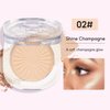 FelinWel Highlighter Makeup Palette Face Highlighting Palette for Cheek Body Collarbone, Long-Lasting Shimmery Contour Powder-02 Shine Champagne (0.18 Oz)