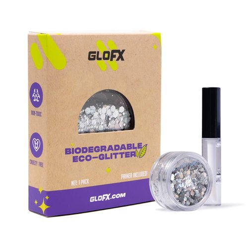 Silver Biodegradable Glitter Makeup | Plant Based, Eco Friendly, Hair Glitter, Face Glitter or Body Glitter | Cosplay, EDM, Music Festival and Rave Makeup Accessory | 5 Grams of Chunky Glitter