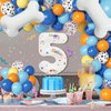 118Pcs Blue Birthday Decorations, 5th Blue Birthday Party Supplies Balloons Garland,Dog Paw Balloons Garland Kit for Boys Girls Baby Shower Blue Theme Birthday Party Decorations
