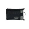 Chums Surfshorts Wallet - Lightweight Zippered Minimalist Wallet with Clear ID Window - Water Resistant with Key Ring (Black/Gray)