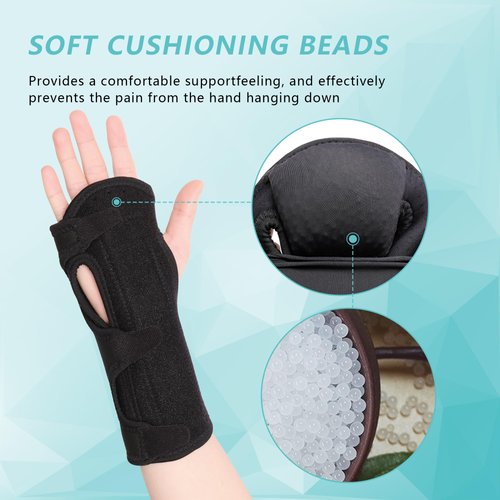 fibee 2 Pack Night Wrist Sleep Support Brace,Carpal Tunnel Wrist Brace Night Support,Adjustable Compression Wrist Splint for Tendonitis Arthritis Pain Relief Hand Support with Cushioned Beads Padded